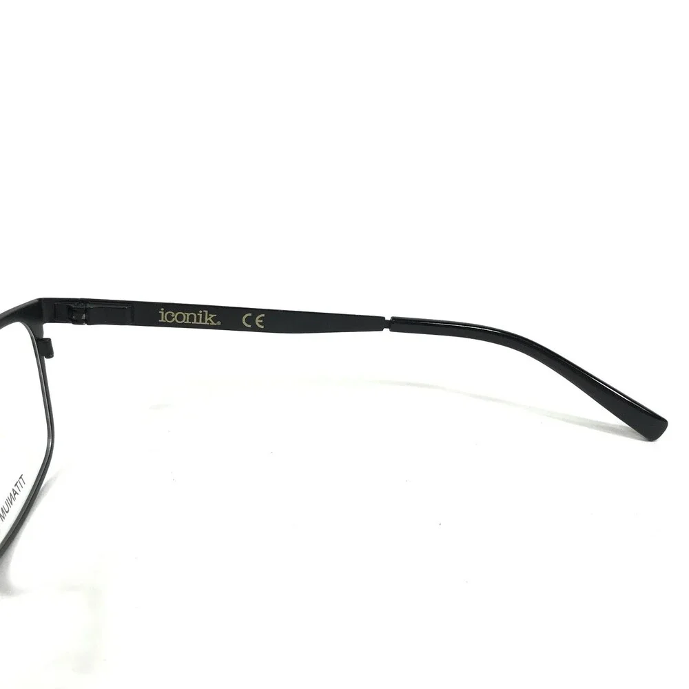 Iconik Eyeglasses Frames Pierce C03 Black Square Full Rim 56-19-145